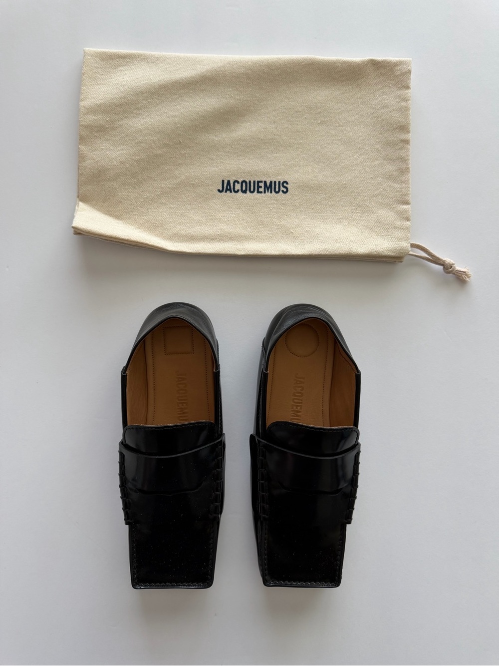 Jacquemus Authentic Carré Loafers In Black Leather Women’s Size 36 NWT - Picture 6 of 9